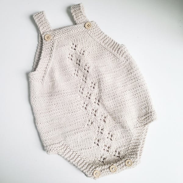 Baby Romper Knitting Pattern PDF - Lacey Romper Beginners - Instant ...