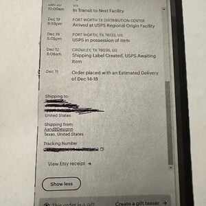 Kupujący z Etsy dodał(a) zdjęcie swoich zakupów