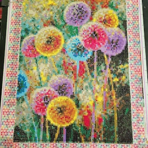 DPIDEA Pittura A Diamante 5D Fiori – Kit Fai Da Te Con Tela 30x40 Cm – Strumenti E Diamanti Extra – Decorazione Da Parete