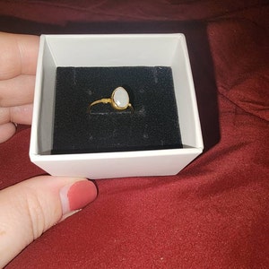 Customer photo from kelly, Rain Drop Moonstone Ring in Yellow Gold