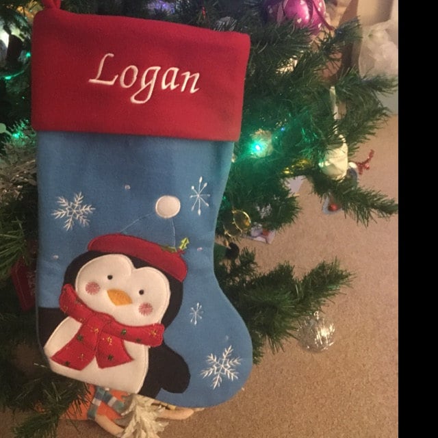Luxury Personalised Embroidered Christmas Santa / Penguin / Snowman / Reindeer Xmas Stocking