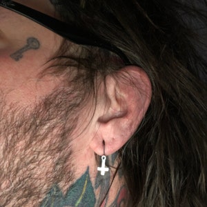 Inverted Cross Earrings Upside Down Cross Satanic Unholy Etsy