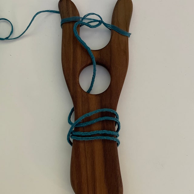 Pony wooden Lucet knitting fork, for making yarn cords Easy craft idea