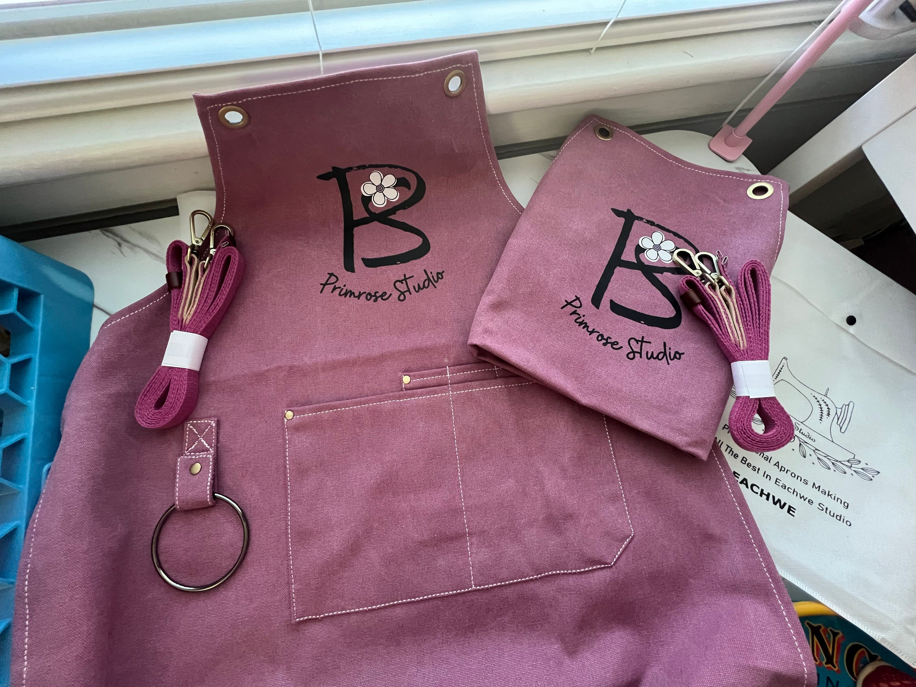 Personalized Cross Back Strap Water Resistant Canvas Aprons With Pockets and Towel Ring For Women and Men Gift