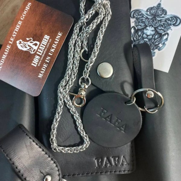 Men's Personalized Leather Long Biker Wallet With Chain, Chain Wallet ...