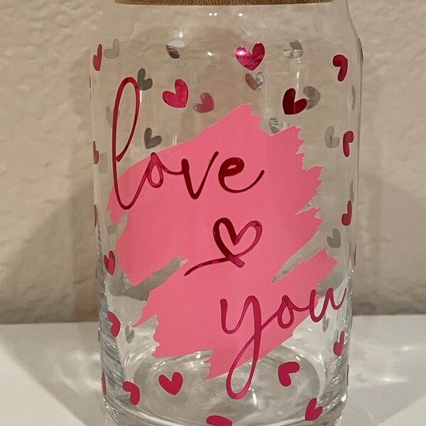 Love You • 16oz Glass Can Cutfile, Svg Dxf Png Files Digital Download ...