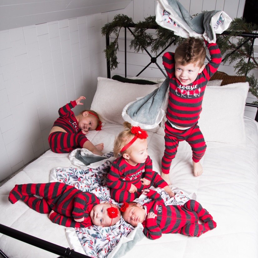 Cousin Crew Christmas Pajamas, Snowflake Cousin Matching Pajamas Family Boy Toddler Girl Trendy Baby Xmas Cousins Family Reunion Cousin Gift