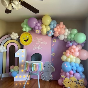 Custom Birthday Decal for Party Balloon Arch, Custom Party Decoration, Vinyl Party Decal