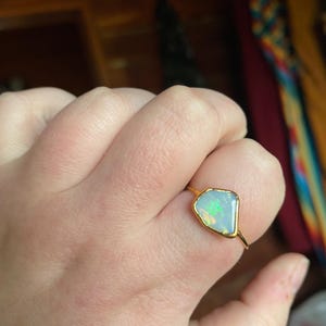 Customer photo from Rebecca, Raw Australian Fire Opal Ring, October Birthstone Jewelry