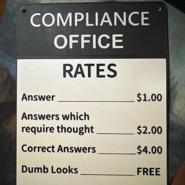 Answer Desk Rates Signage Funny Sign for Office OR Classroom! Answer Desk Rates Signage! Great ...