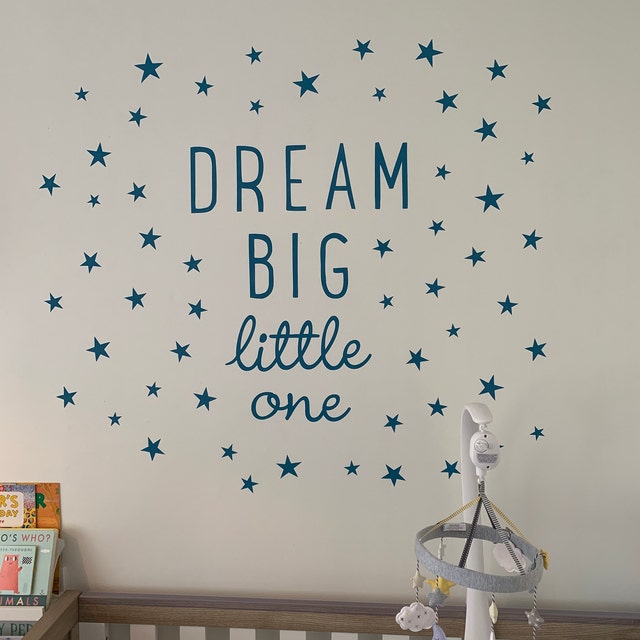 Autocollants Muraux Décoratifs 'Dream Big Little One' Avec Lune Et étoiles - 15 Pièces En Bois - Décoration Chambre Bébé Ou Enfant - 11