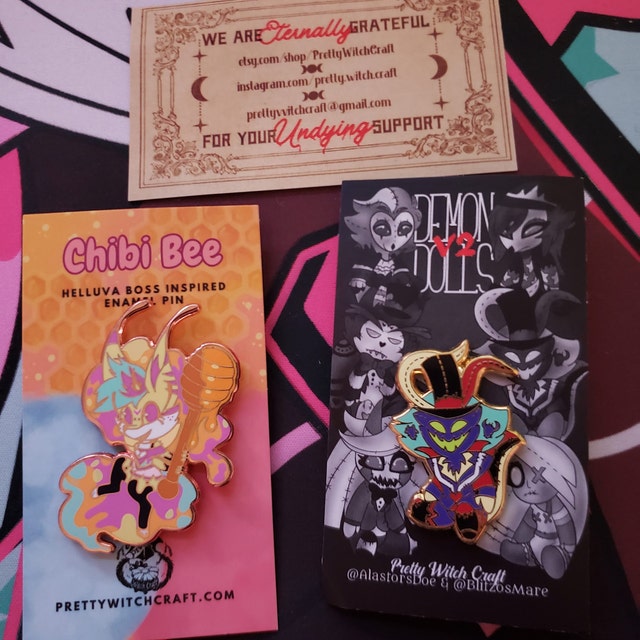 LAST CHANCE Helluva Boss Demon Doll Plushie Enamel Pins V2 LAST CHANCE Helluva Boss Demon Doll Plushie Enamel Pins V2