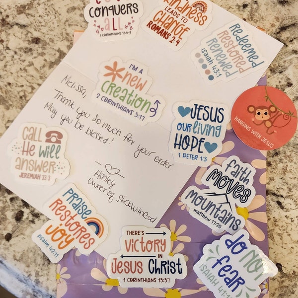 5 - 20 Inspirational Christian Bible Verse Waterproof Die-cut Stickers ...