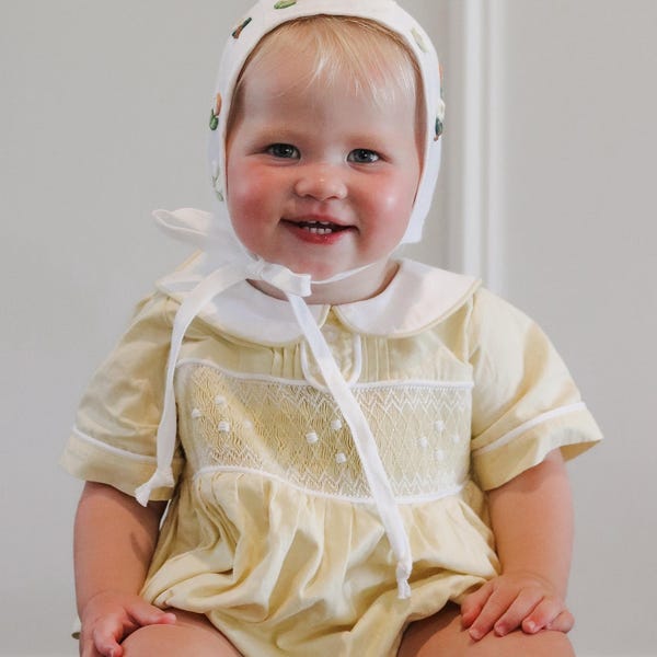 Pumpkin Smocked Blue Gingham Diaper Set main image 0