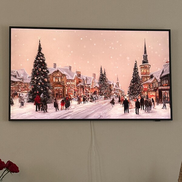 Samsung Frame Tv Art Christmas Frame Tv Art 4k Winter Painting Tv