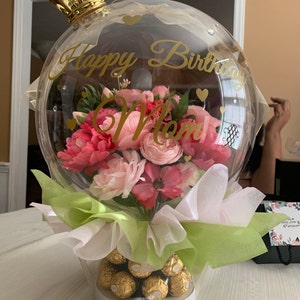 Mini Flower Balloon, Flower in Balloon, Custom Gift, Bobo Balloon
