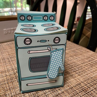 Retro Oven Cupcake Box, Cookie, Candy, Treat and Party Favor Box, Gift ...