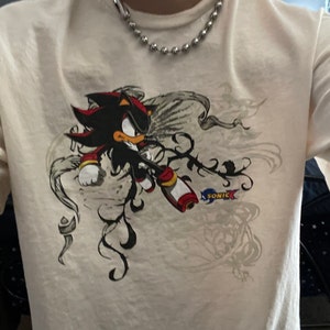 Sonic X T-shirt, Sonic X Shadow White Tribal Shirt, Sonic X Tee, Shadow ...