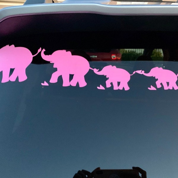 Personalized Elephant Family Decal - CUSTOM COLOR Elephant Parade ...