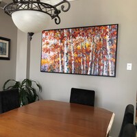 Large Birch Trees Oil Painting on Canvas Boho Wall Decor Autumn Birch ...
