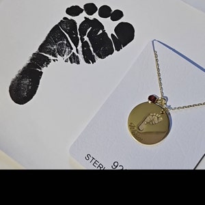 Collana con impronta del piede del bambino reale, collana con ...