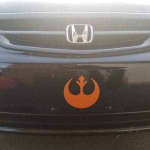 Laser Engraved Rebel Star Wars BLACK Stainless Steel License Plate Frame