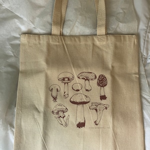 Mushrooms Canvas Tote Bag - Etsy