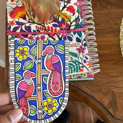 Hand Drawn Magnetic Madhubani Bookmark Book Lover Gift Indian Folk Art ...