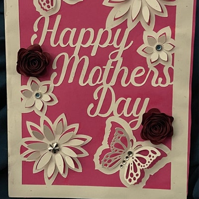 SVG: 3D Mothers Day Card Svg. Happy Mothers Day. 3D Mothers Day Svg