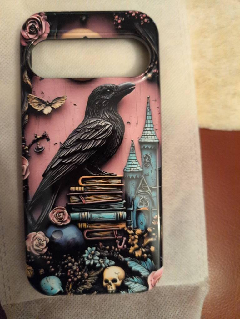 Gothic purple Bookshelf Phone Case Dark Academia Witch Skull floral Book Lover Reading iPhone 16 15 14 13 12, Galaxy S25, Pixel 9 pro case