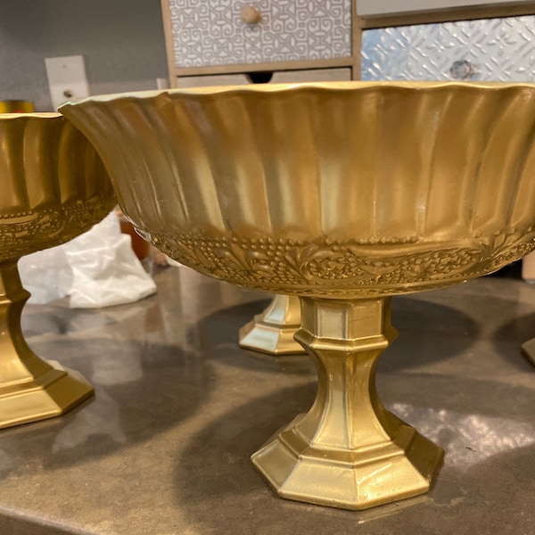 Gold Compote Vase - Etsy