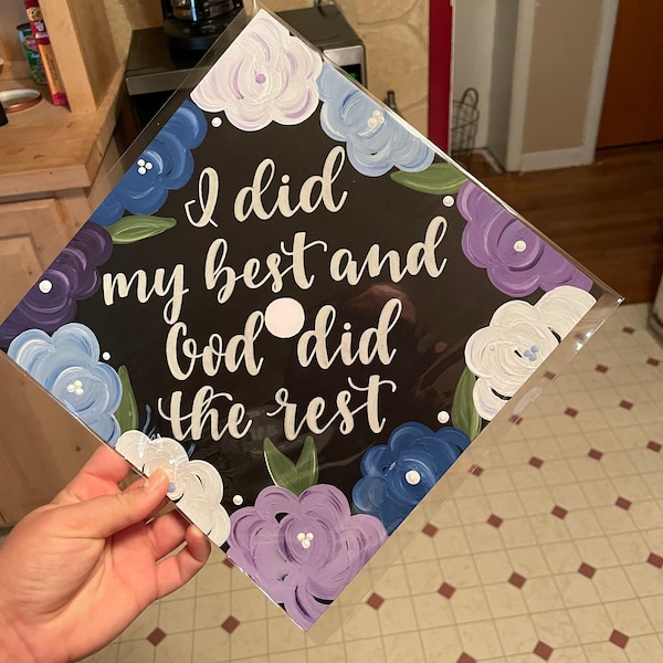 Hand Lettered Graduation Custom Hand Painted/hand Lettered Graduation Cap, Graduation Cap Topper ...