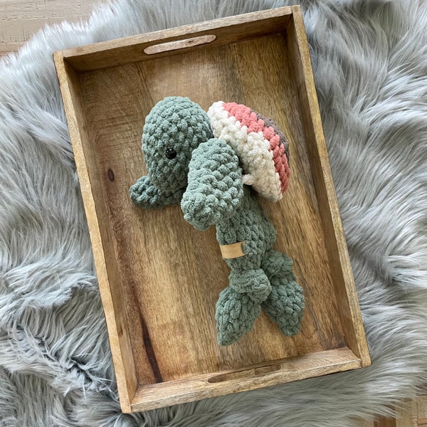 MINI Theo Turtle Knotted Lovey — Crochet Turtle PATTERN - Etsy