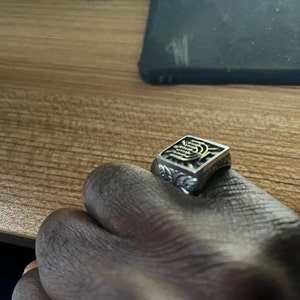 925 Sterling Silver Signet Ring Logo Ring Police Gift Gift | Etsy