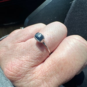 Customer photo from Heather, Dainty Raw Sapphire Ring in Yellow Gold