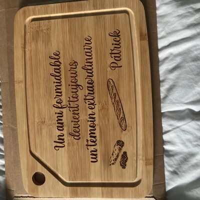 Cadeau Fête Des Papa Planche à Découper Gravée 'Grill Chef Papa' - Bois Massif Avec Rainure Jus - Cadeau Fête Des Pères Planche Bois Rainure Jus