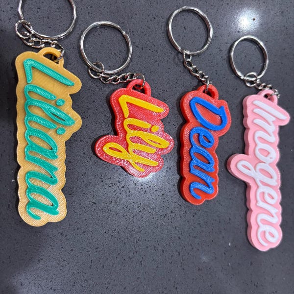 Custom Name Keychains - Personalized 3D Printed Keyring for School and ...