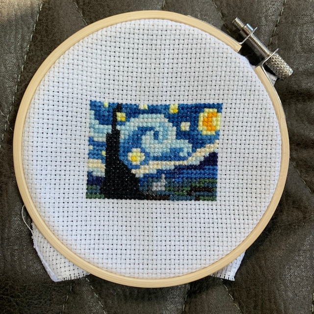 Kit De Punto De Cruz Benway - Cuadro De Van Gogh 'La Noche Estrellada', 14 Ct, 47x37 Cm, Con Hilos Y Agujas