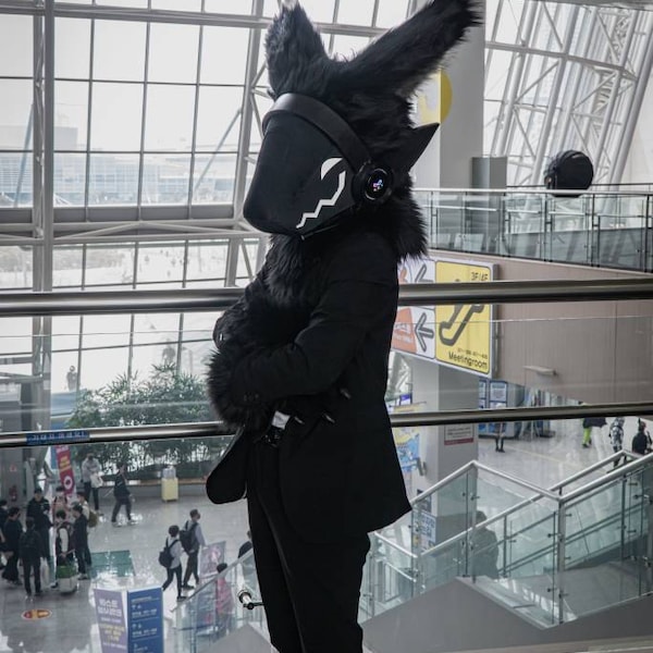Goth Protogen Protogen Fursuit Head Base Template: DIY Foam Cosplay Pattern (digital ...