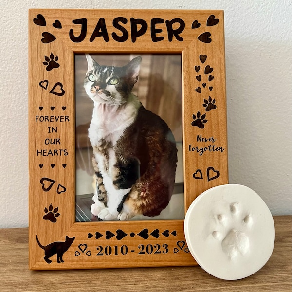 Cat Memorial Picture Frame | Forever in Our Hearts | Personalized ...