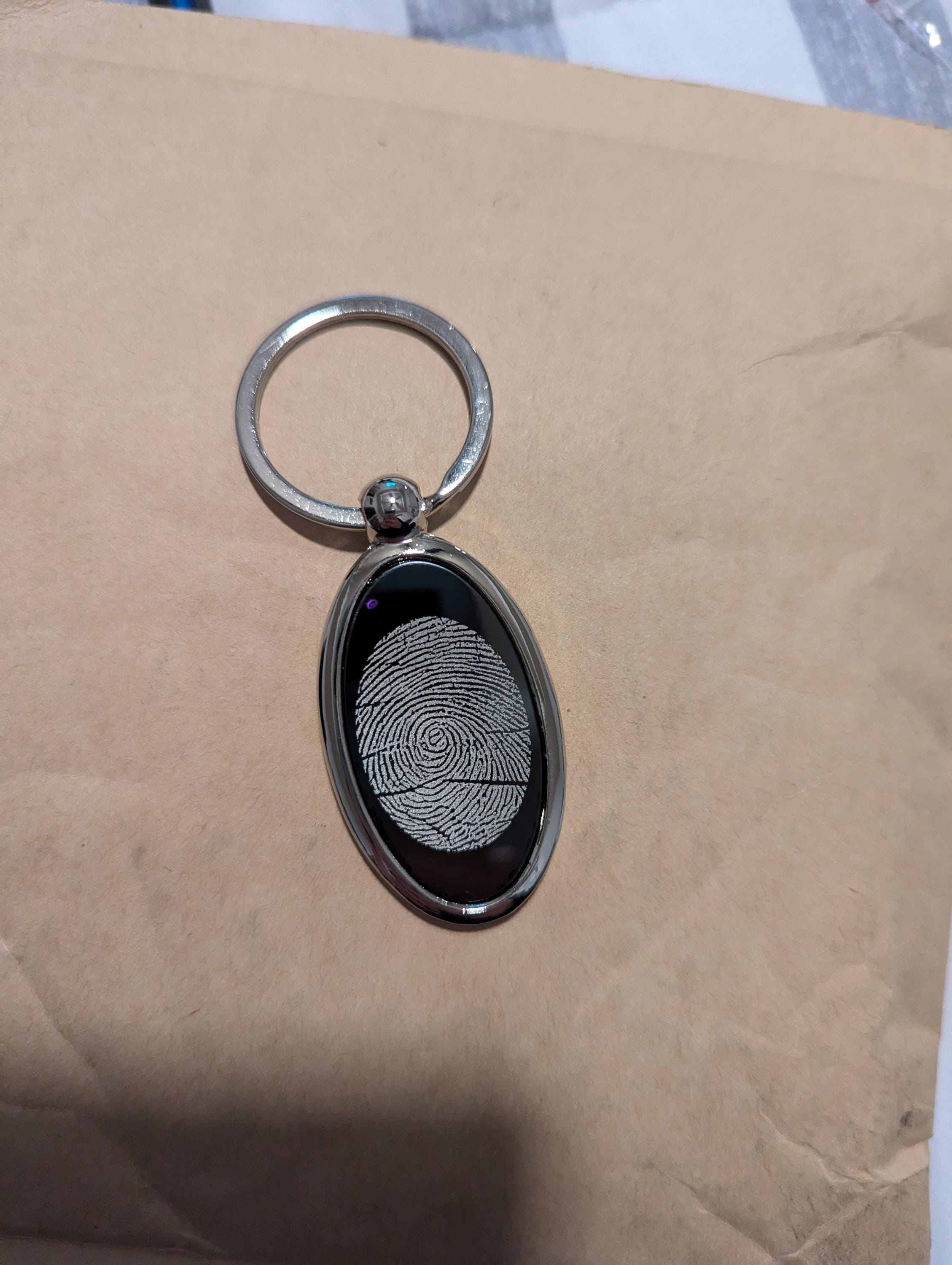 Personalized Name Keychain Custom Handwriting Key chain Engraved Fingerprint Keychain Memorial Keychain Personalized Jewelry