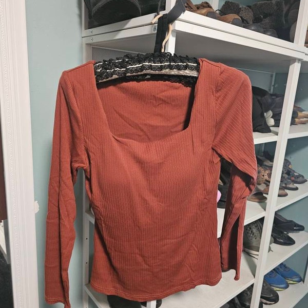 Square Neck Built in Bra Tshirt