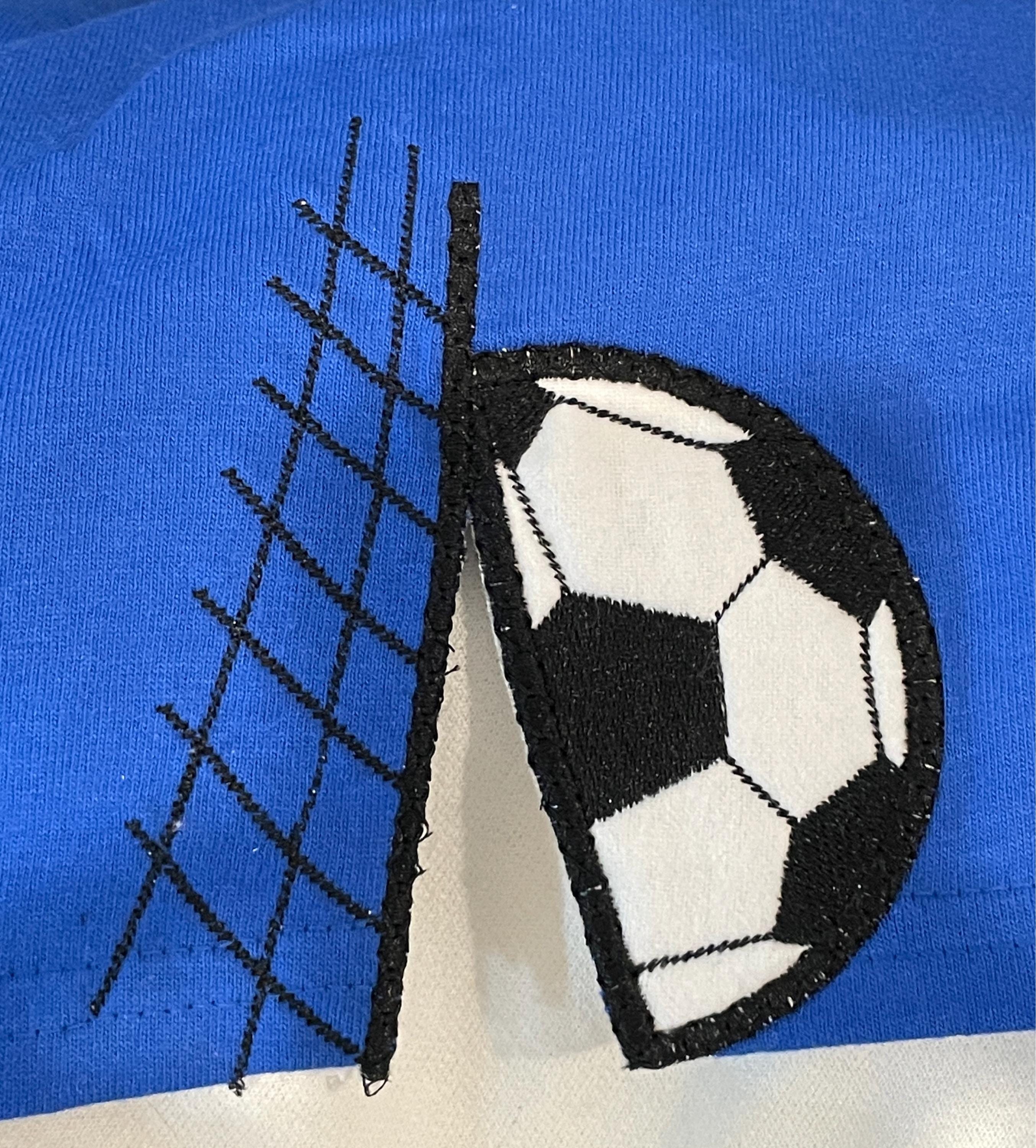 Customer project using Sports Soccer Ball Split Side Seam embroidery design