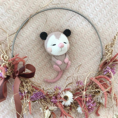 Opossum Crochet Pattern Baby Amigurumi Mouse Animal DIY - Etsy