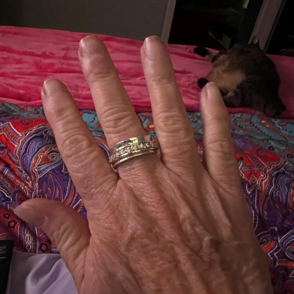 Aria Spinner Ring - Handmade 925 Sterling Silver and 14K Yellow Gold ...