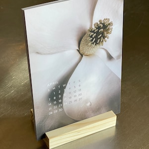 NATURAL Wood Calendar Holder Wood Calendar Stand With 1/4 Inch or 1/8 ...