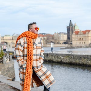 Chunky Knit Scarf - Oversized Winter Scarf - Bulky Hand Knitted