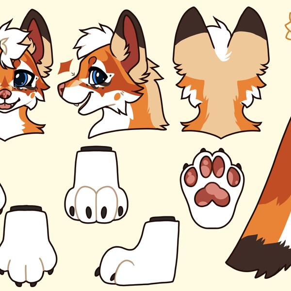 Custom Fursuit Partial Reference Sheet Commissions (NOT FURSUITS) - Etsy