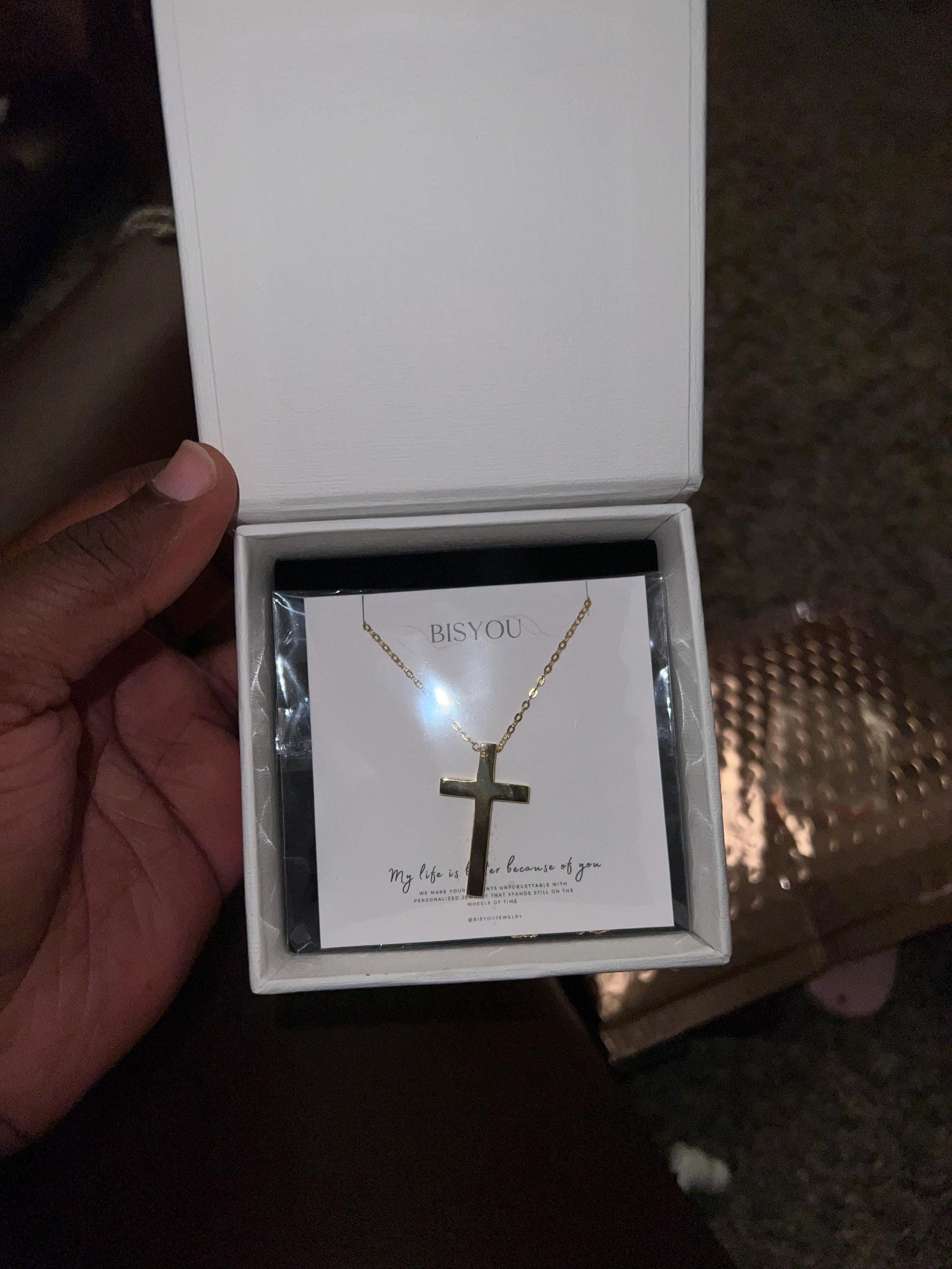 Personalized Cross Necklace in Gold / Silver / Rose Gold, Custom Bible Verse and Name Engraving, Religious Jewelry Gift for her