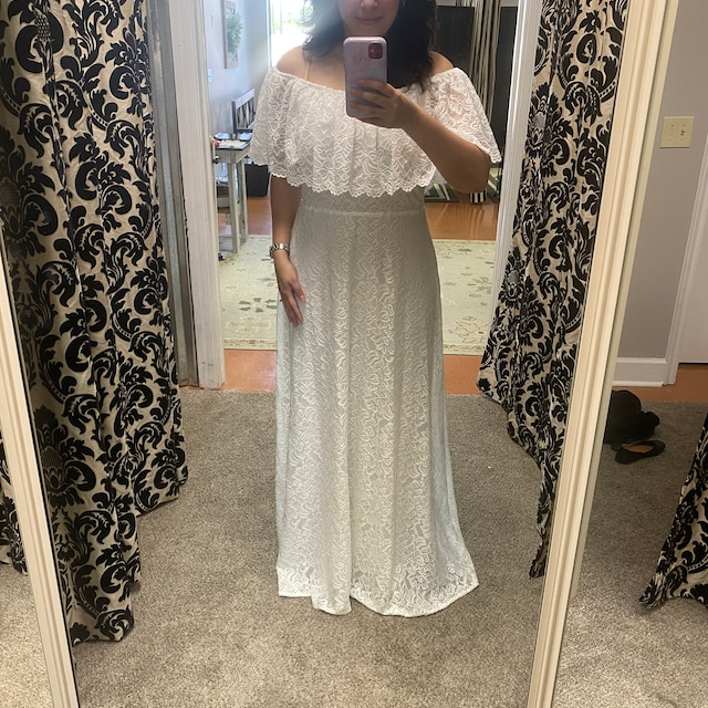 Ivory Ruffled Crinkle Off-shoulder Wedding Dress #1229 - Etsy Ivory Ruffled Crinkle Off-shoulder Wedding Dress #1229 - Etsy